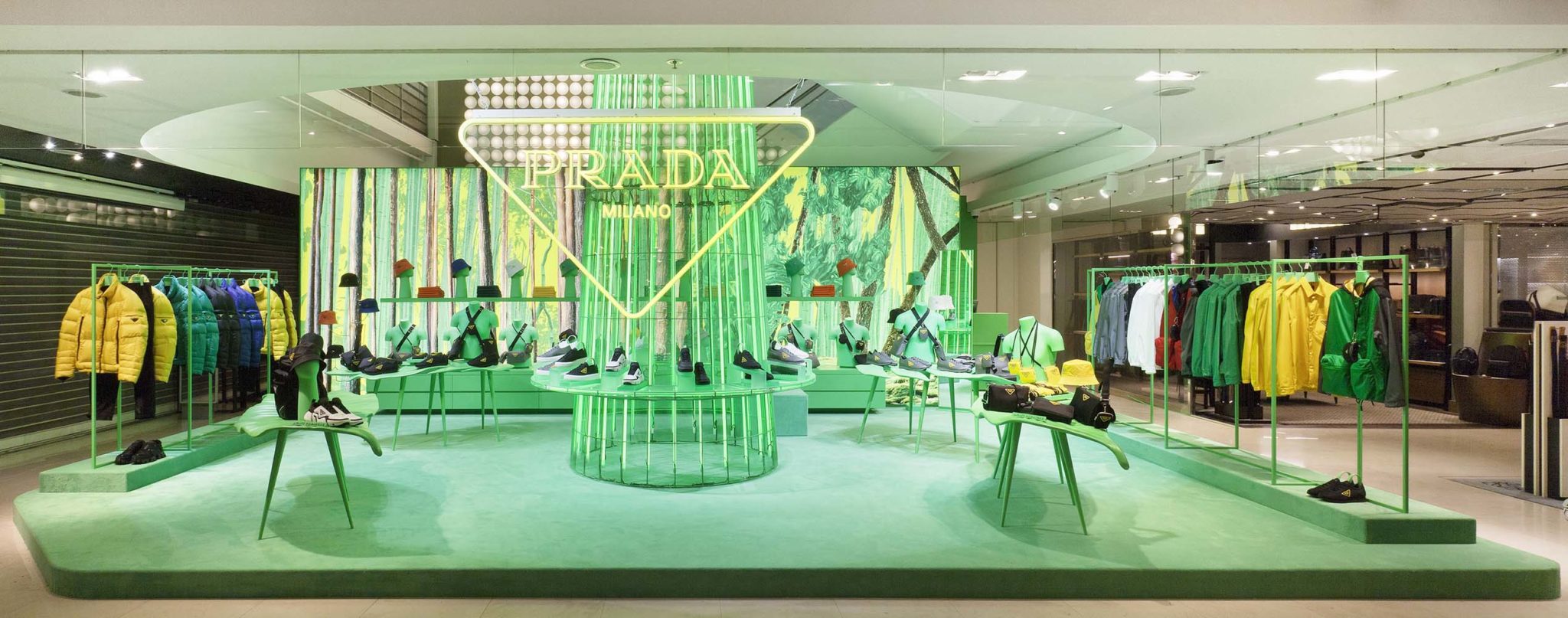 Prada present ‘Hyper Leaves’ in collaboration with Galeries Lafayette