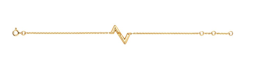 LV Volt Upside Down Play Large Cord Bracelet, Yellow Gold
