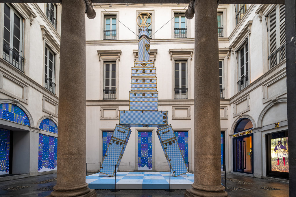 Louis Vuitton and LEGO team up for holiday window and store displays
